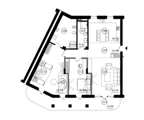 Квартира 3-х комнатная 128,1 м2